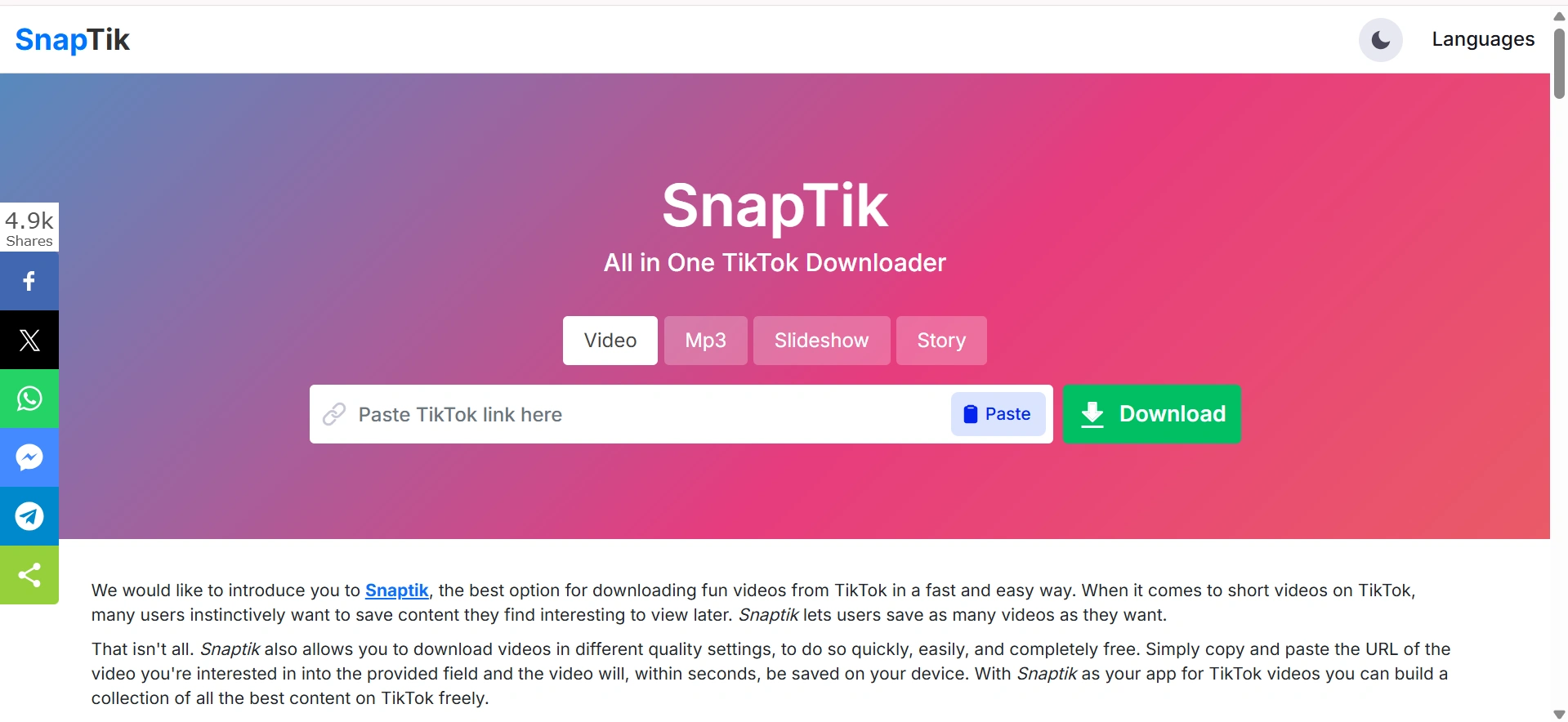 7 Kelebihan Snaptik Dibanding Aplikasi Downloader Lain